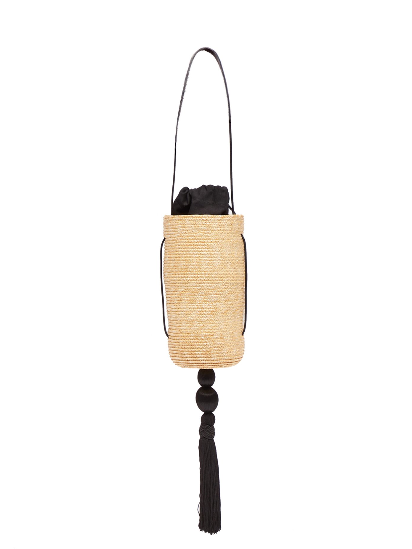 woven straw bucket bag