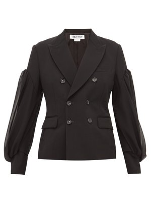 Balloon-sleeve double-breasted wool blazer | Comme des Garçons Comme ...