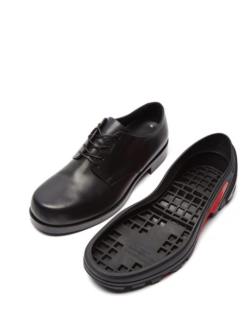 Detachable-sole leather derby shoes 