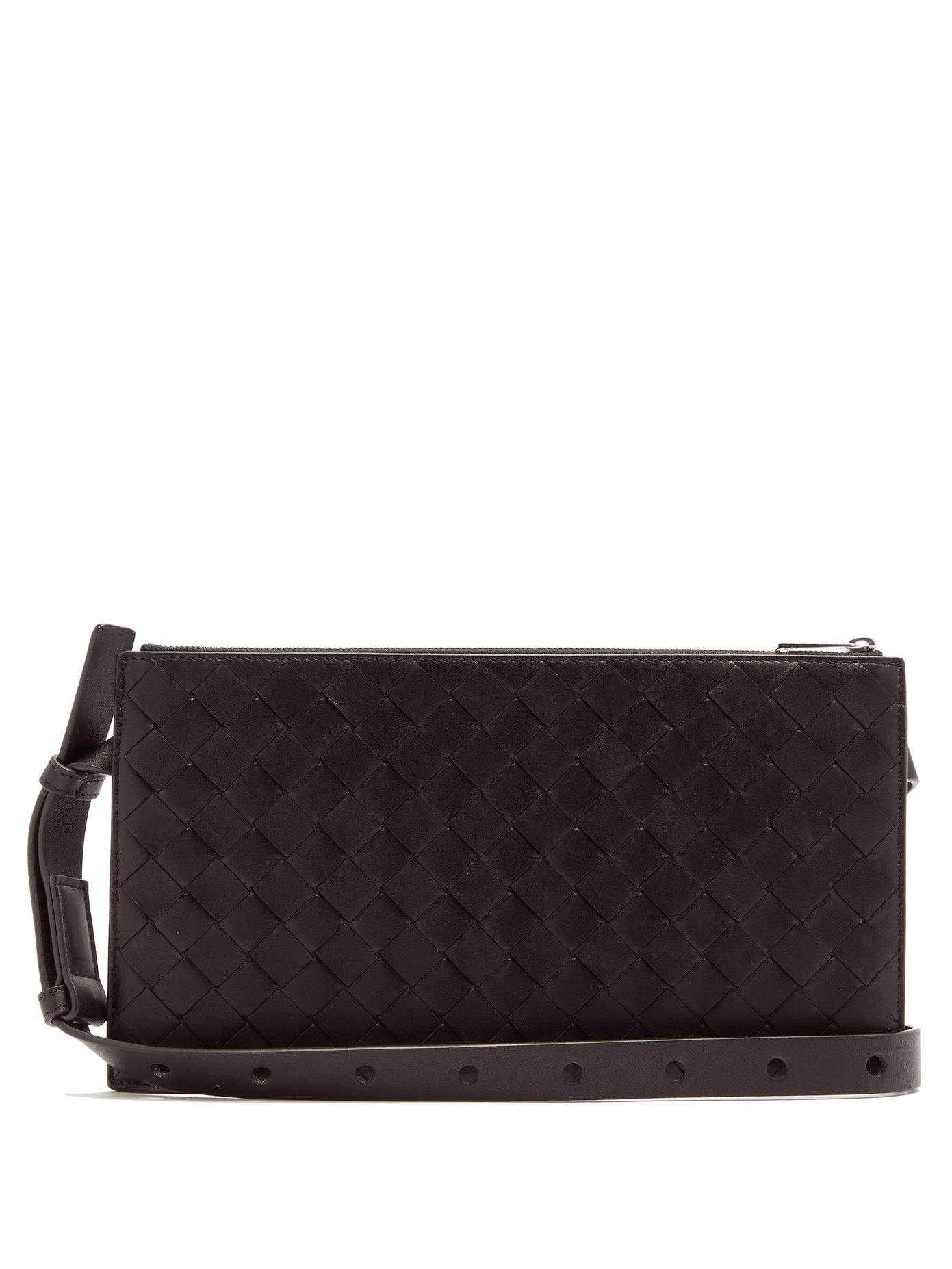 bottega veneta black woven leather bag