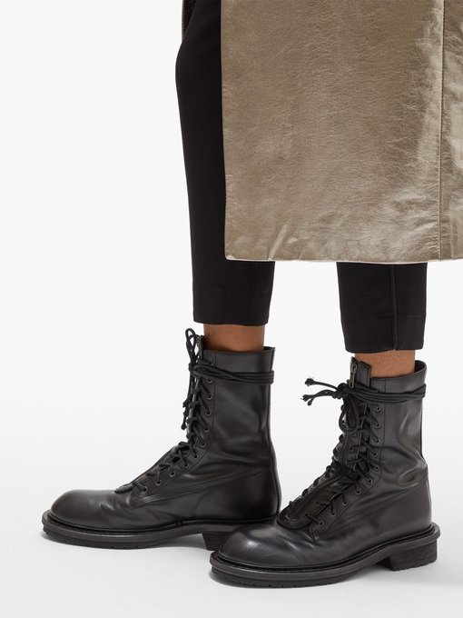 Double lace-up leather boots | Ann 