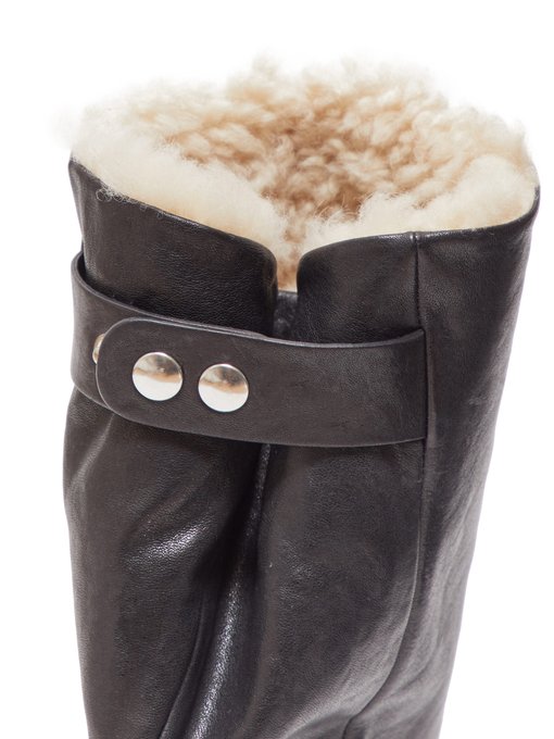 sheepskin lined leather boots