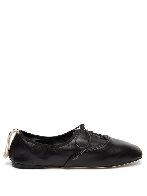 Square-toe logo-tab leather Oxford shoes | Loewe | MATCHESFASHION UK