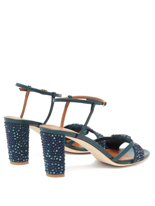 tara floral embellished leather platform sandal