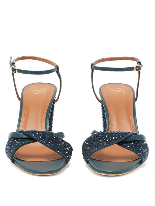 tara floral embellished leather platform sandal