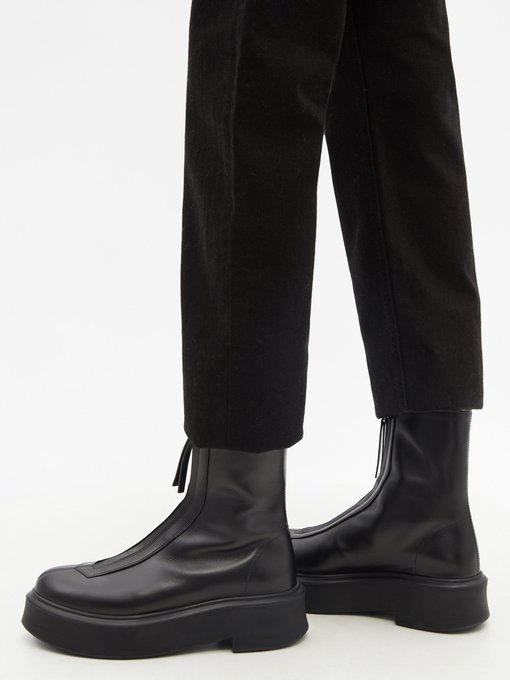 Zip-front leather ankle boots | The Row | MATCHESFASHION UK