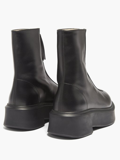 Zip-front leather ankle boots | The Row 