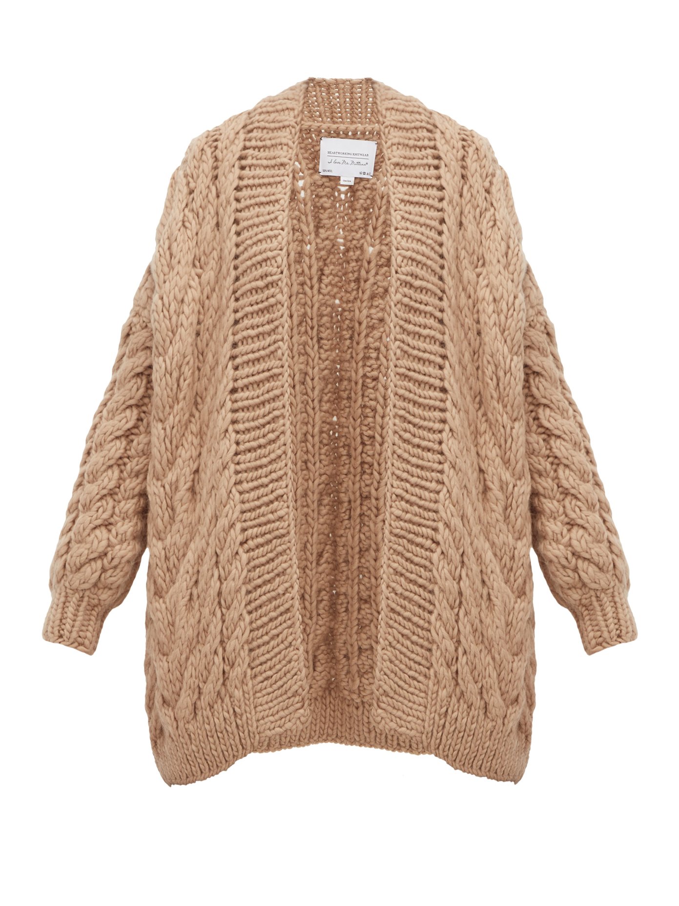 cable knit wool cardigan