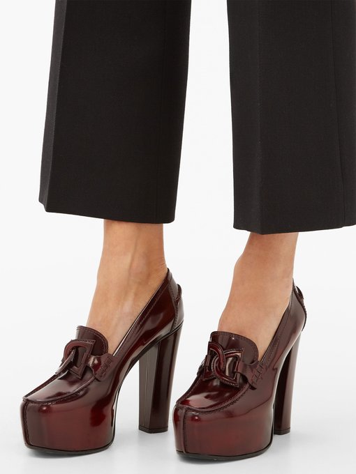 platform patent leather loafers