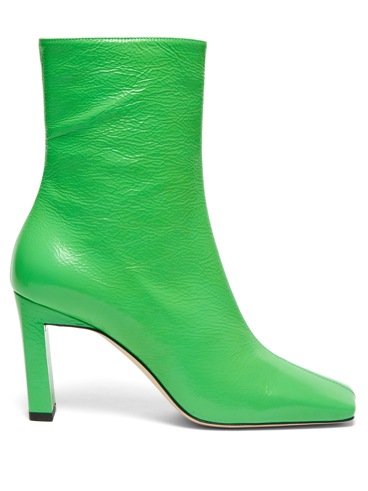green leather ankle boots uk