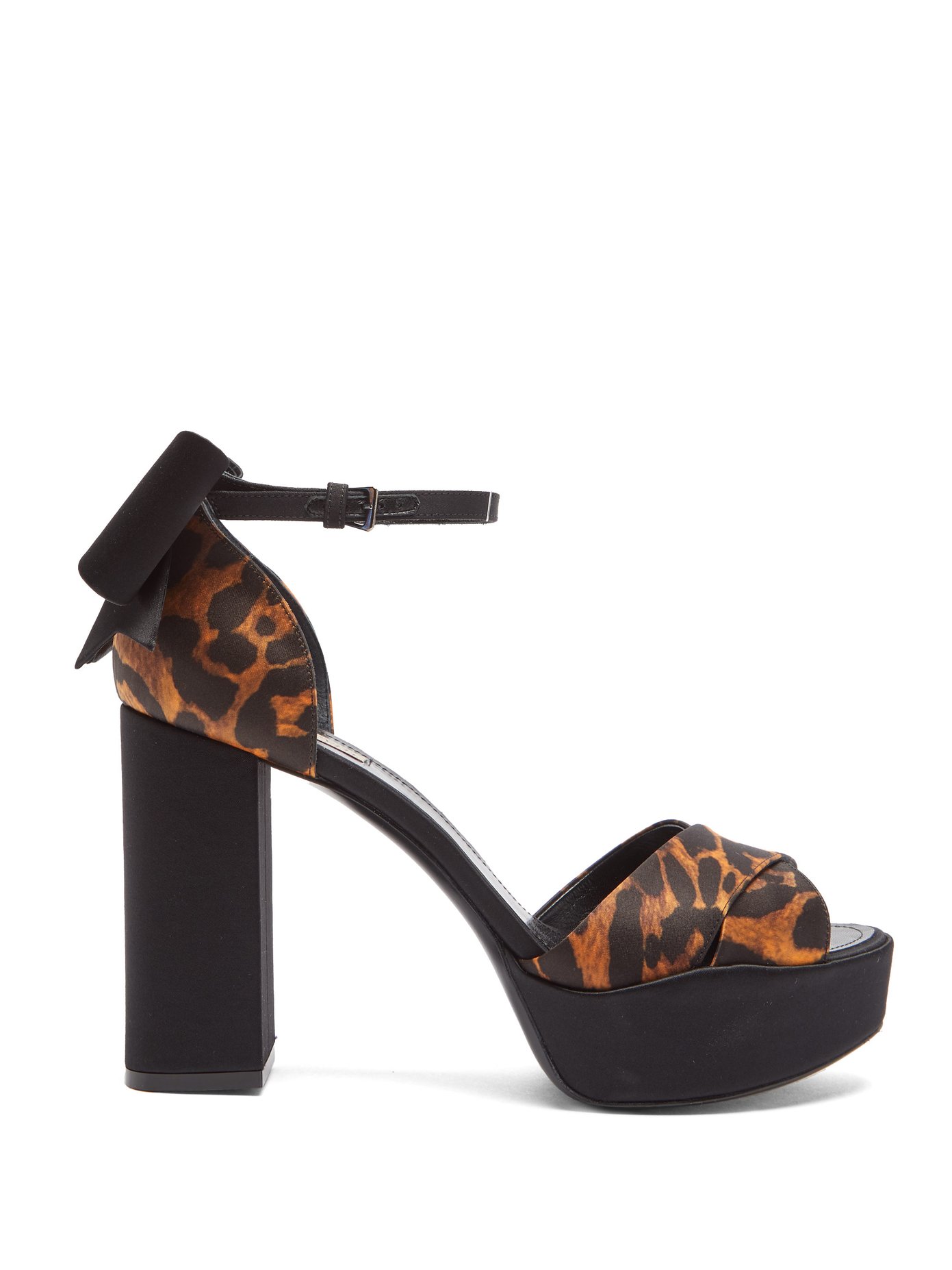 leopard print bow sandals