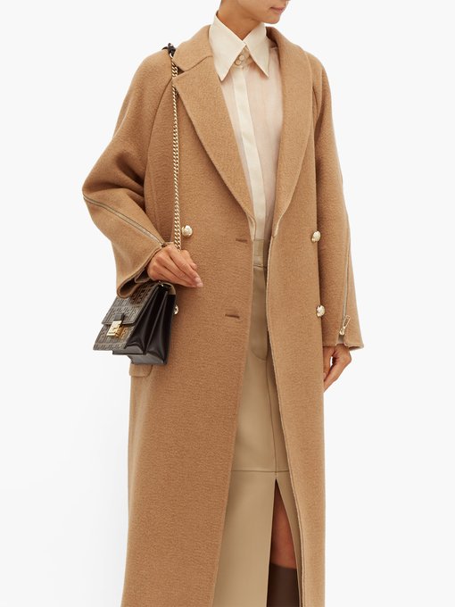 Zip-panel camel-hair coat | Fendi 