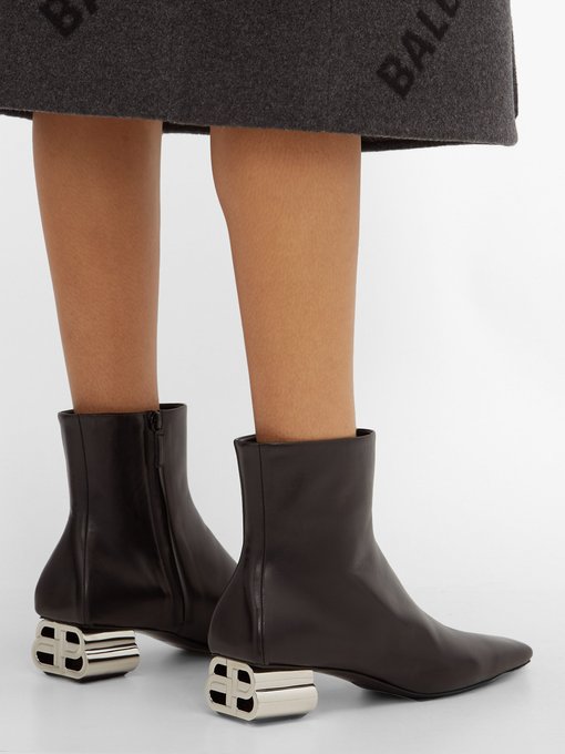 Typo chrome-heel leather ankle boots 