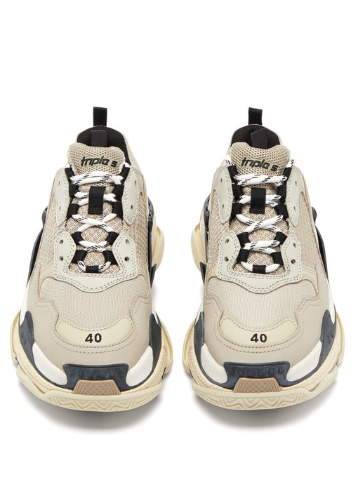 $895 Balenciaga Triple S Sneakers Grey Fluorescent Mens