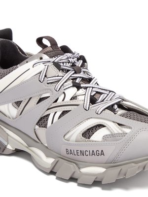 Balenciaga Black and Blue Track Runners Sneakers