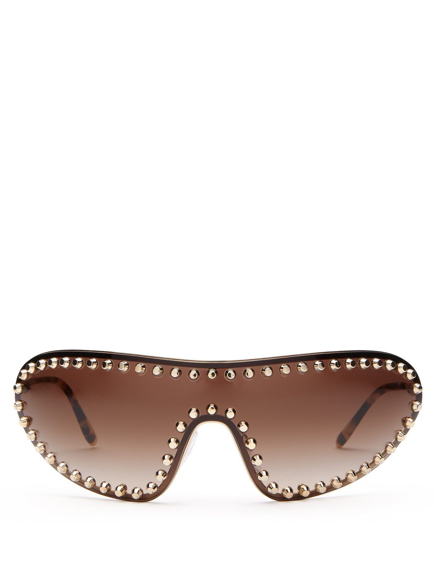 Studded shield metal sunglasses | Prada 