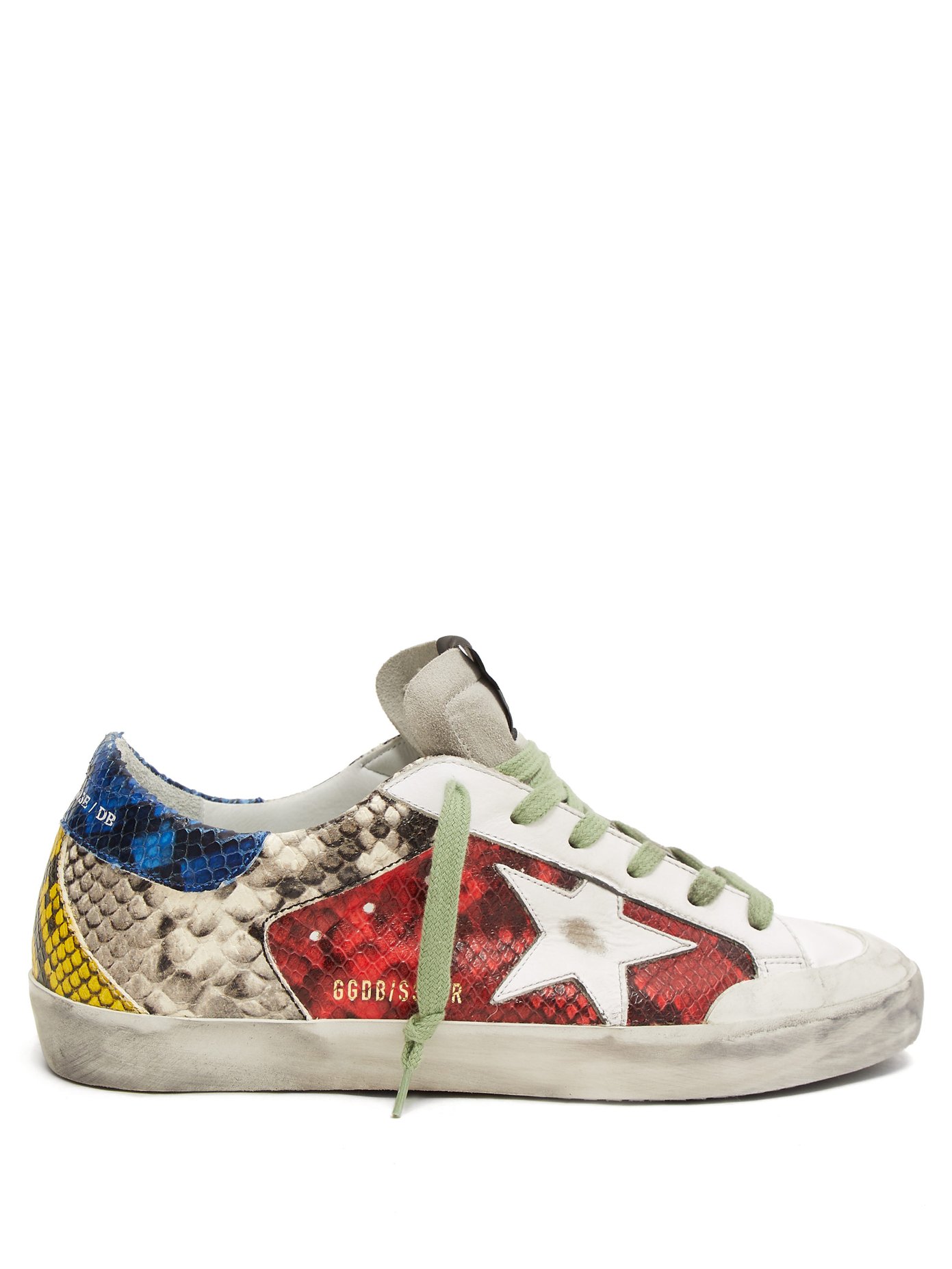 Superstar snake-print leather trainers 