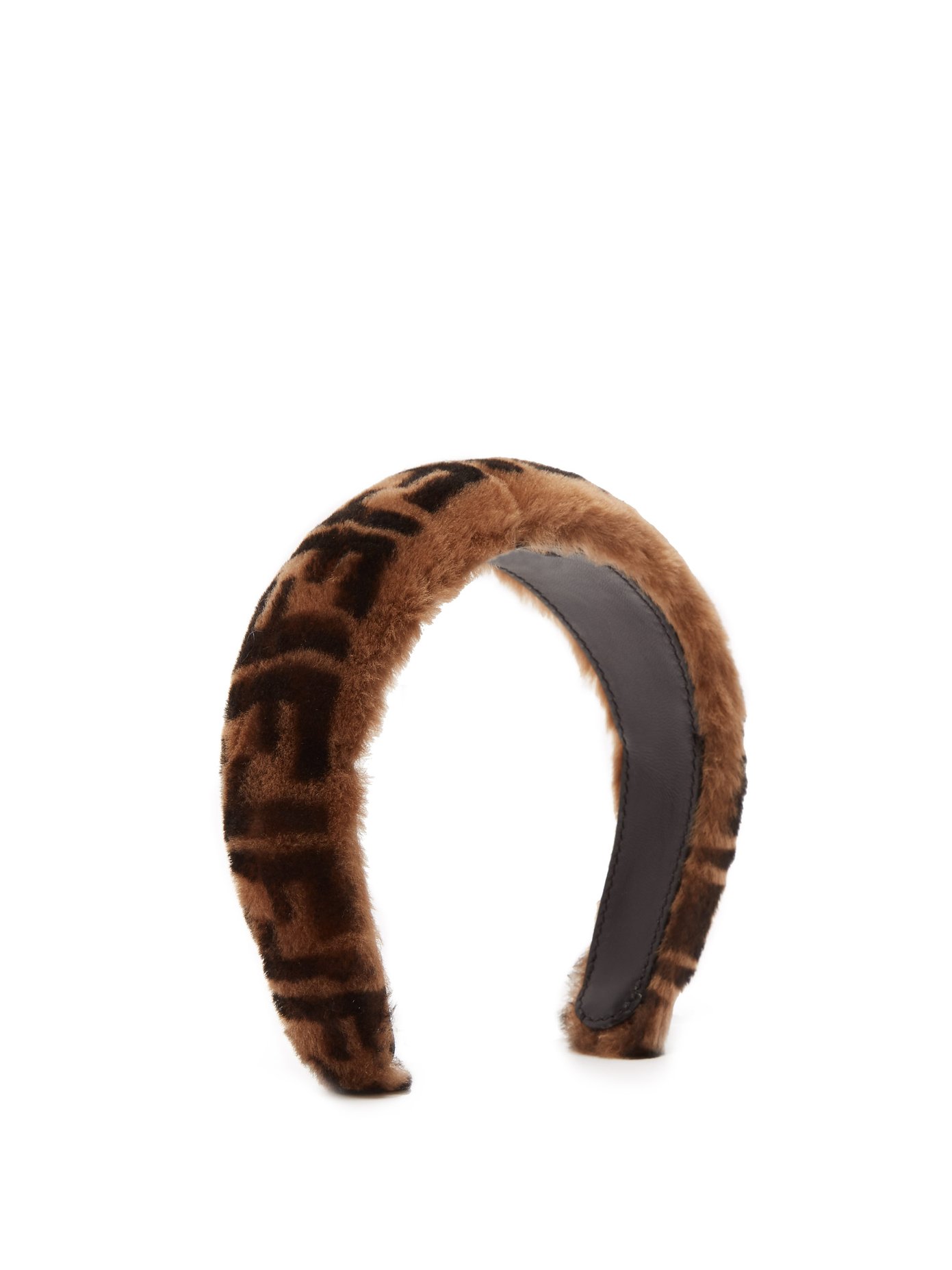 FF-logo shearling headband | Fendi 