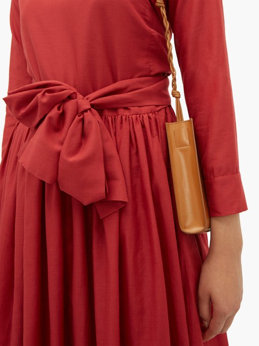 red cotton wrap dress