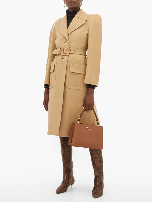 Exaggerated-shoulder belted wool-blend coat | Givenchy | MATCHESFASHION UK