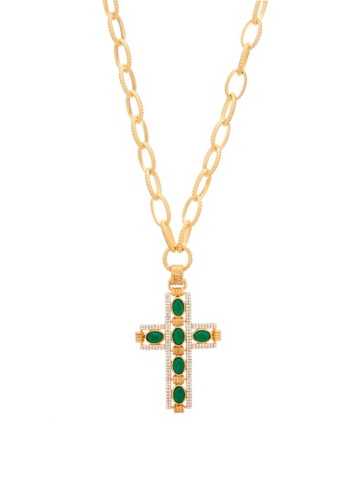 Crystal cross necklace | Gucci 