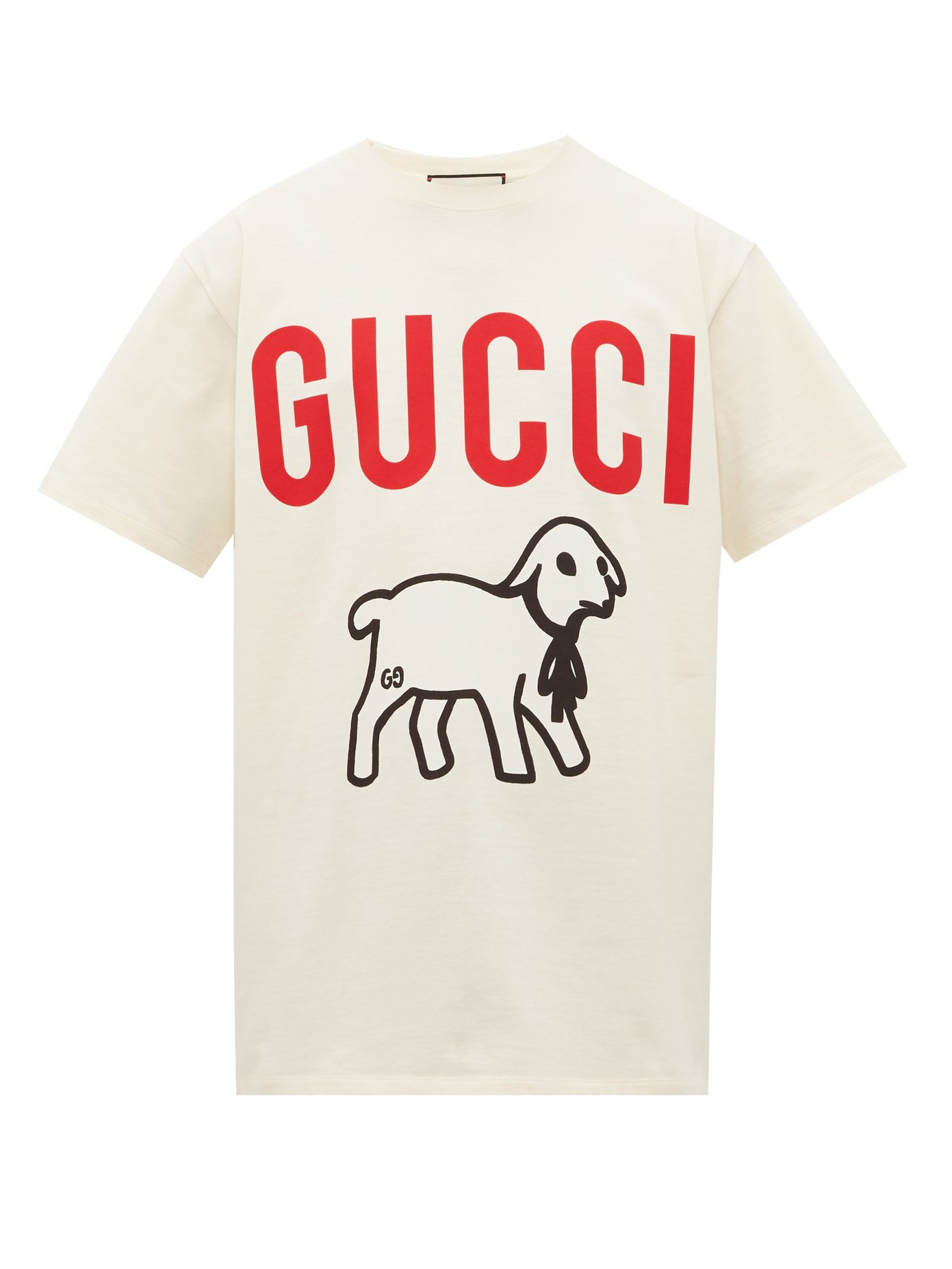 Lamb-print logo cotton T-shirt | Gucci 