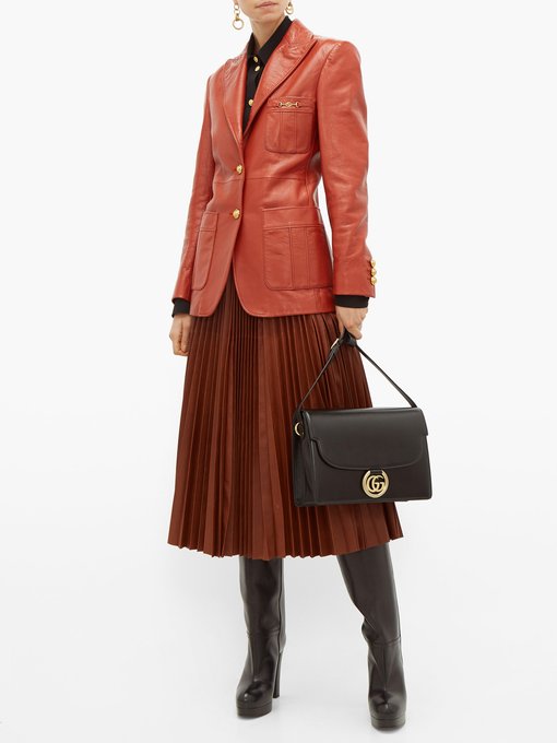 GG-ring leather shoulder bag | Gucci | MATCHESFASHION UK