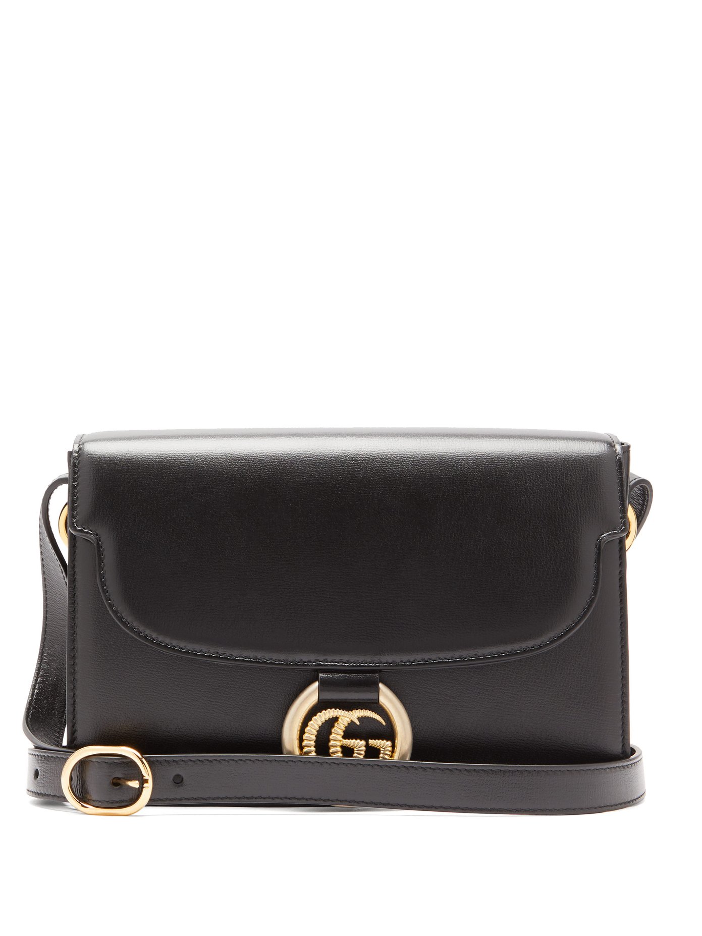 GG-ring leather shoulder bag | Gucci 