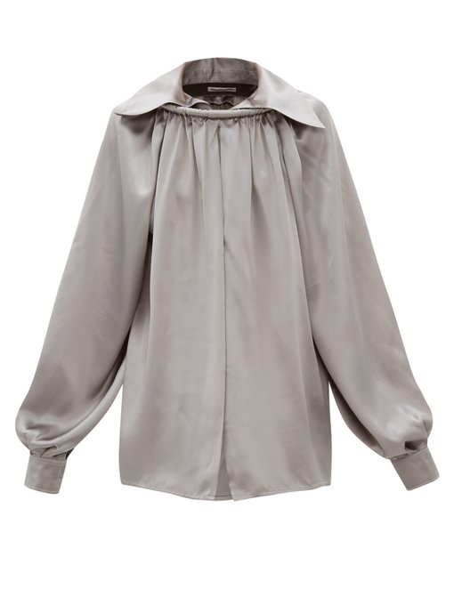 grey satin blouse uk