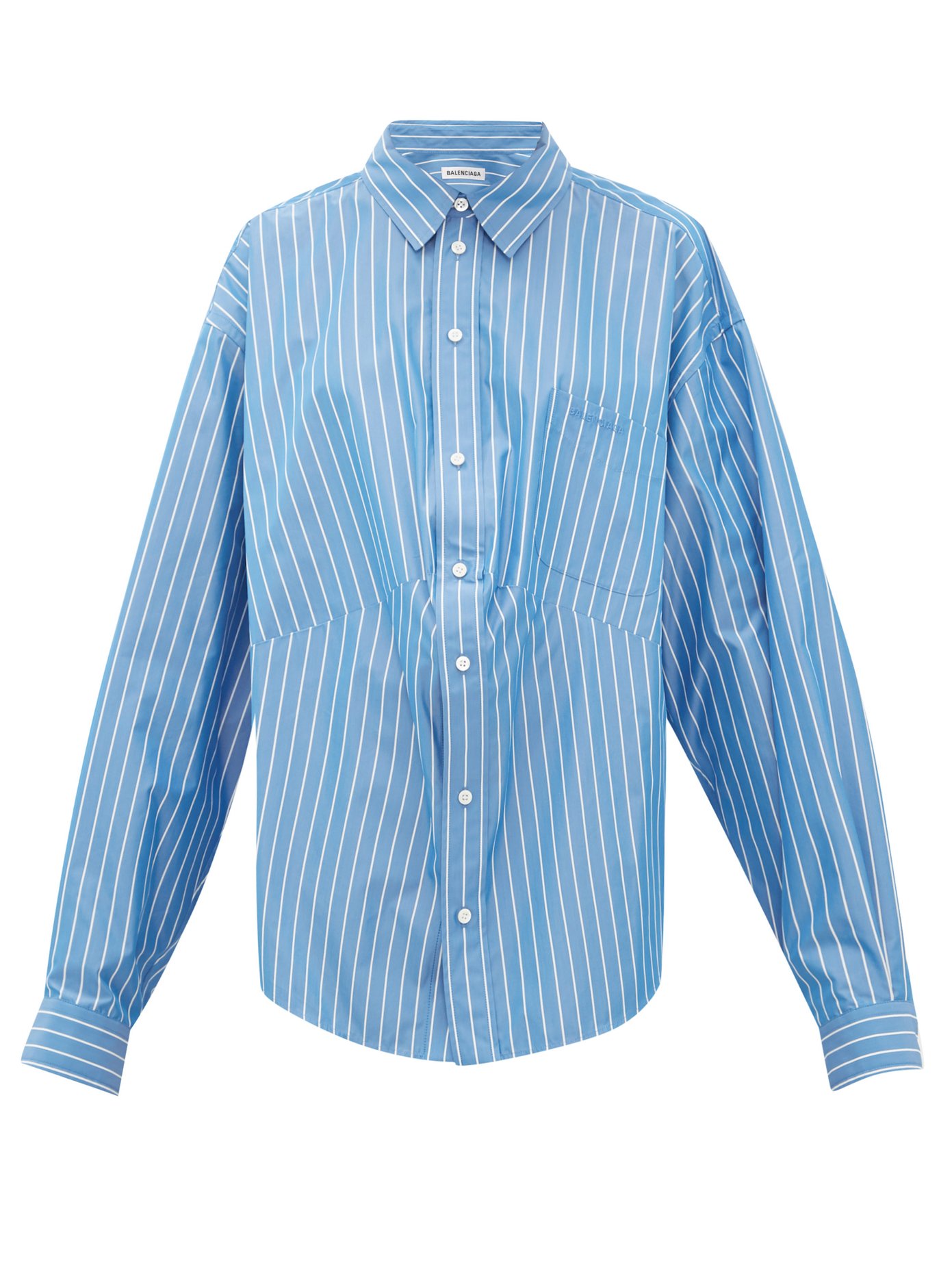 Oversized striped cotton-blend shirt 