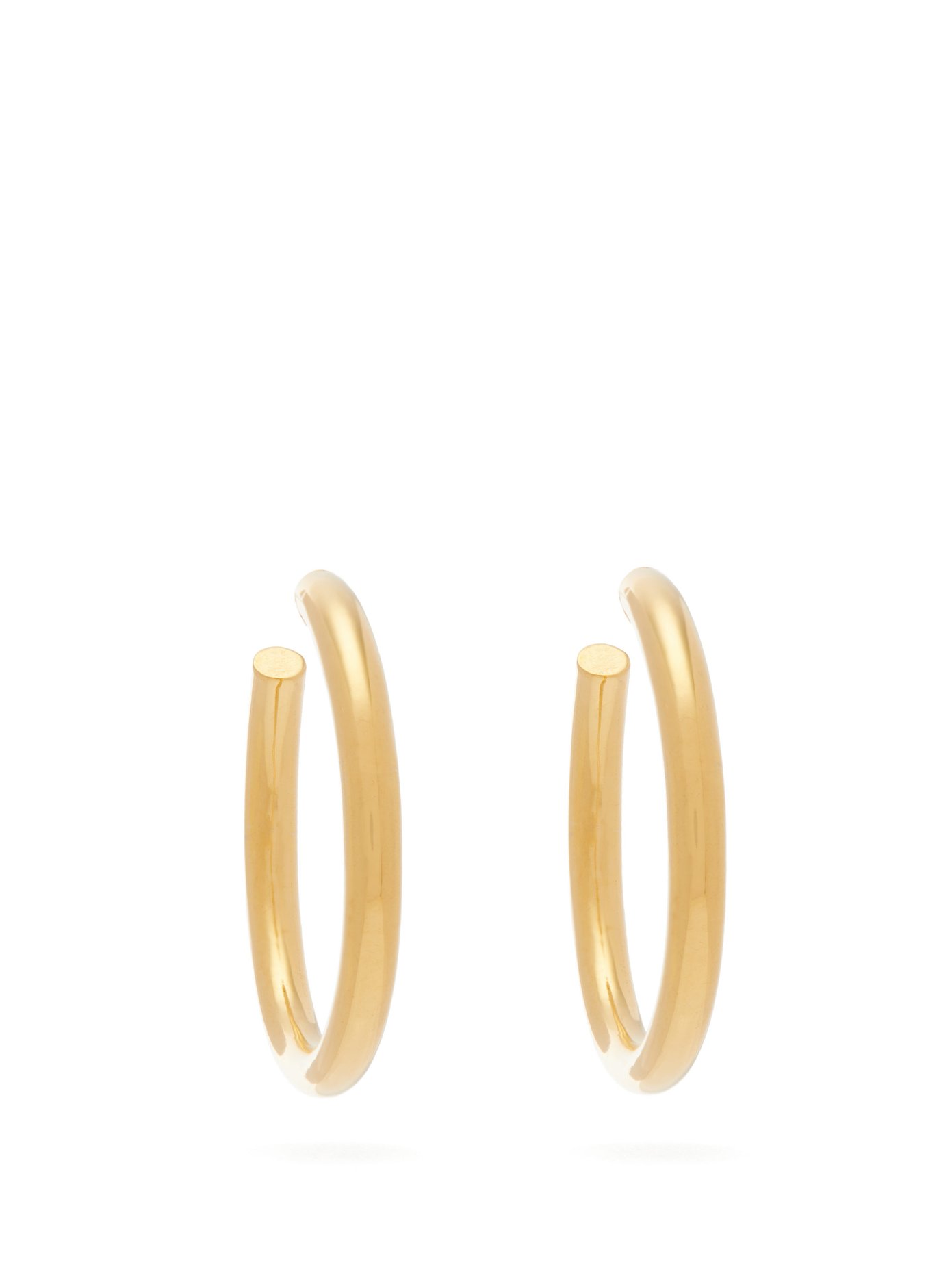 Hollow Hoops 22kt gold-plated earrings