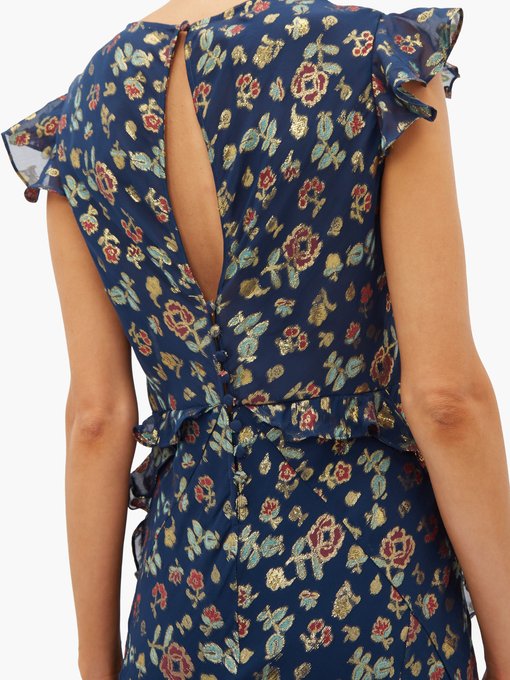 Tamara floral-jacquard silk-blend maxi dress | Saloni | MATCHESFASHION US