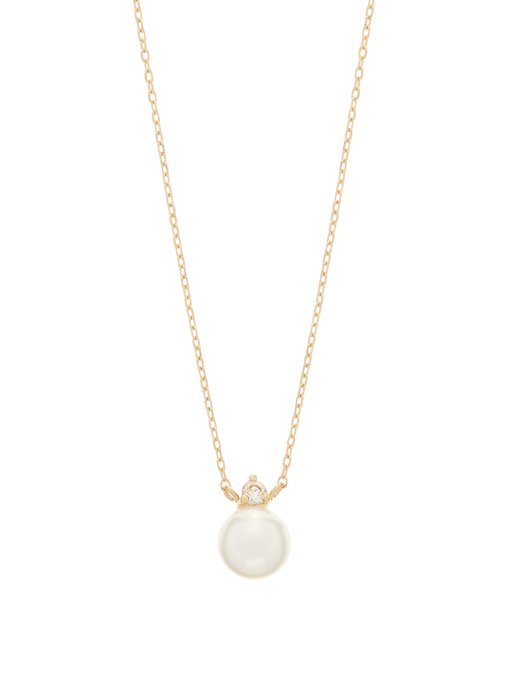 pearl pendant necklace gold