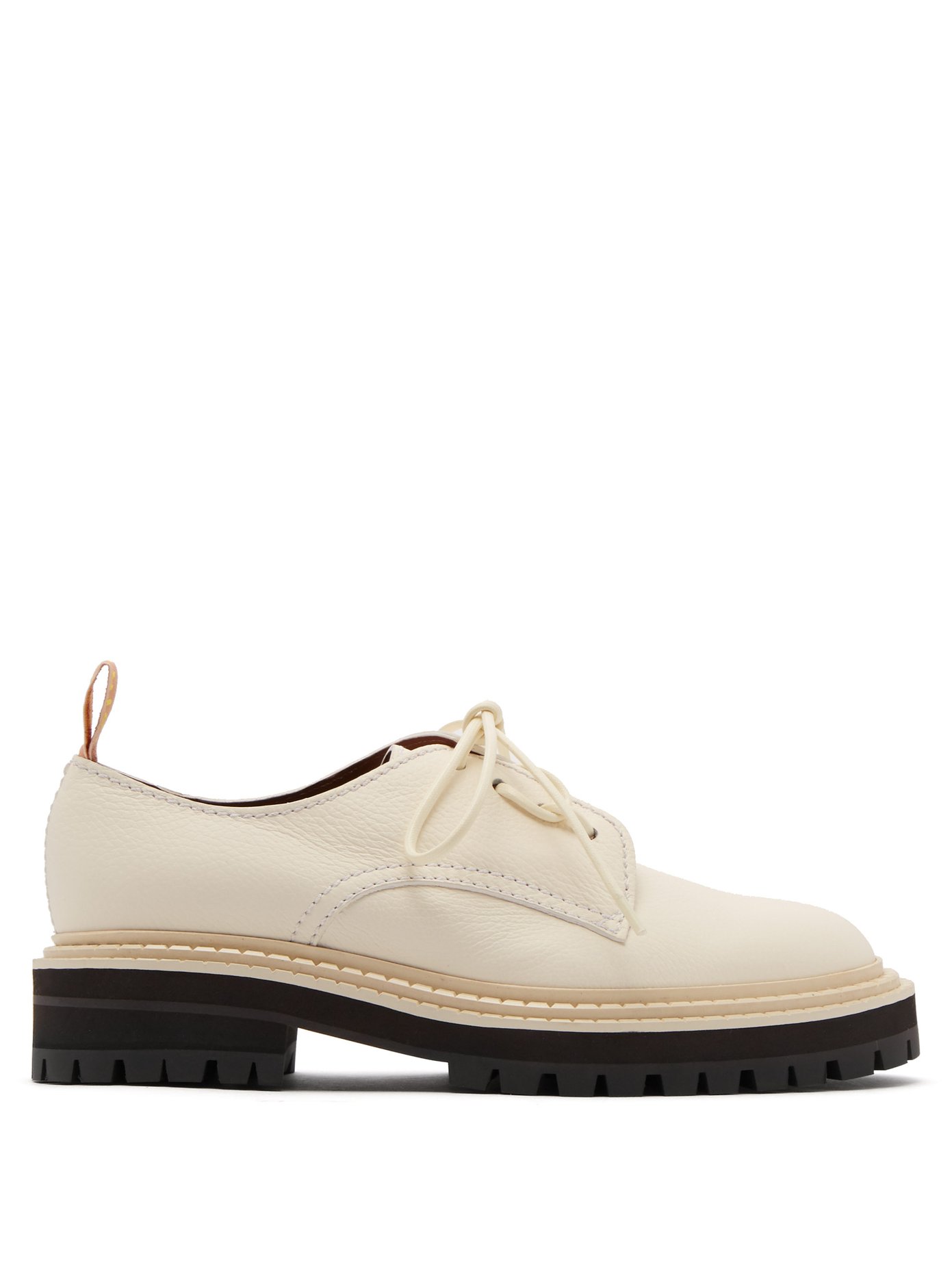 white lace up leather shoes