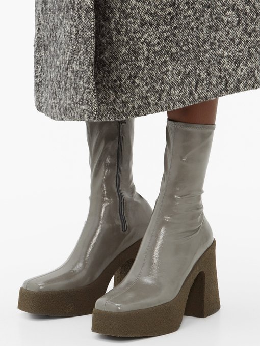 grey platform boots