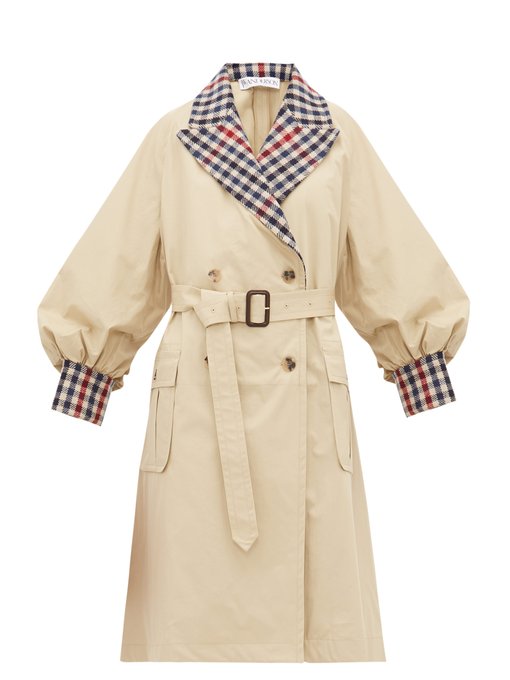 Contrast-trim cotton-gabardine trench coat | JW Anderson ...
