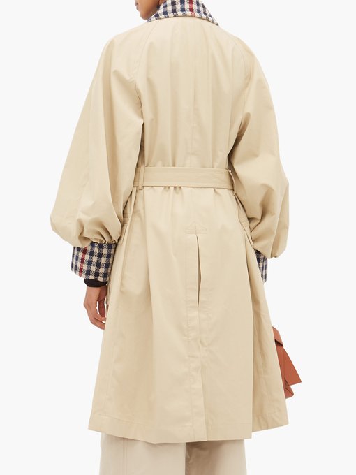 Contrast-trim cotton-gabardine trench coat | JW Anderson ...