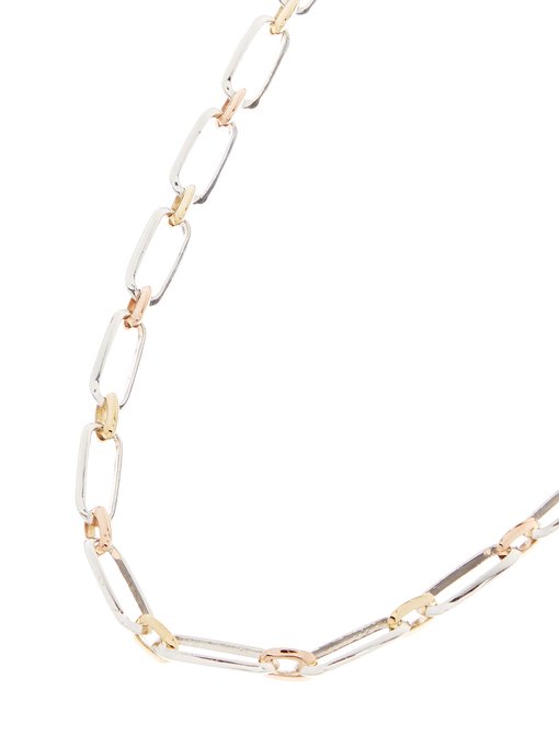 18kt gold & sterling silver choker necklace | Lizzie Mandler ...
