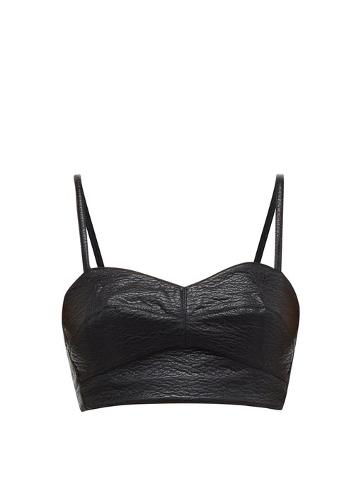 faux leather bralet