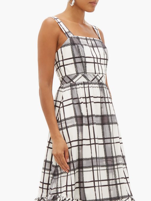 checked midi dress