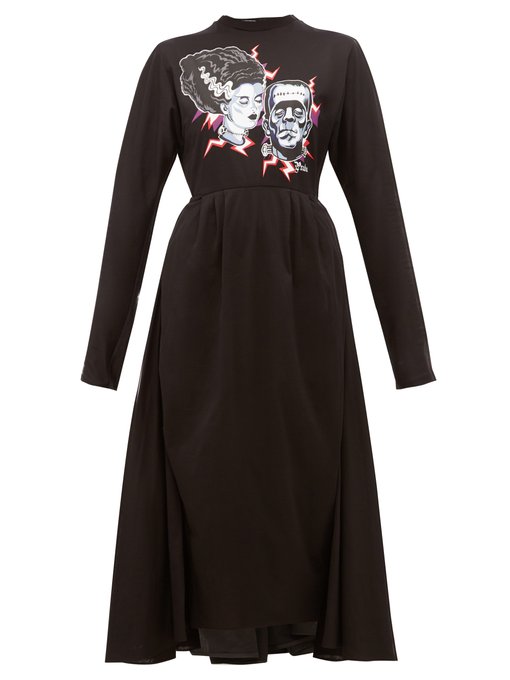 Frankenstein-print cotton dress | Prada 