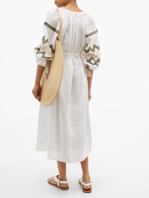 Zanzibar embroidered linen dress | Vita Kin | MATCHESFASHION UK