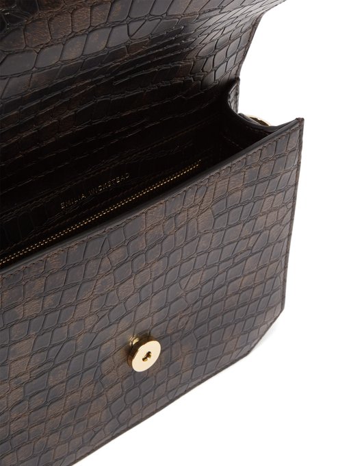 Apollonia crocodile-effect leather cross-body bag | Emilia Wickstead ...