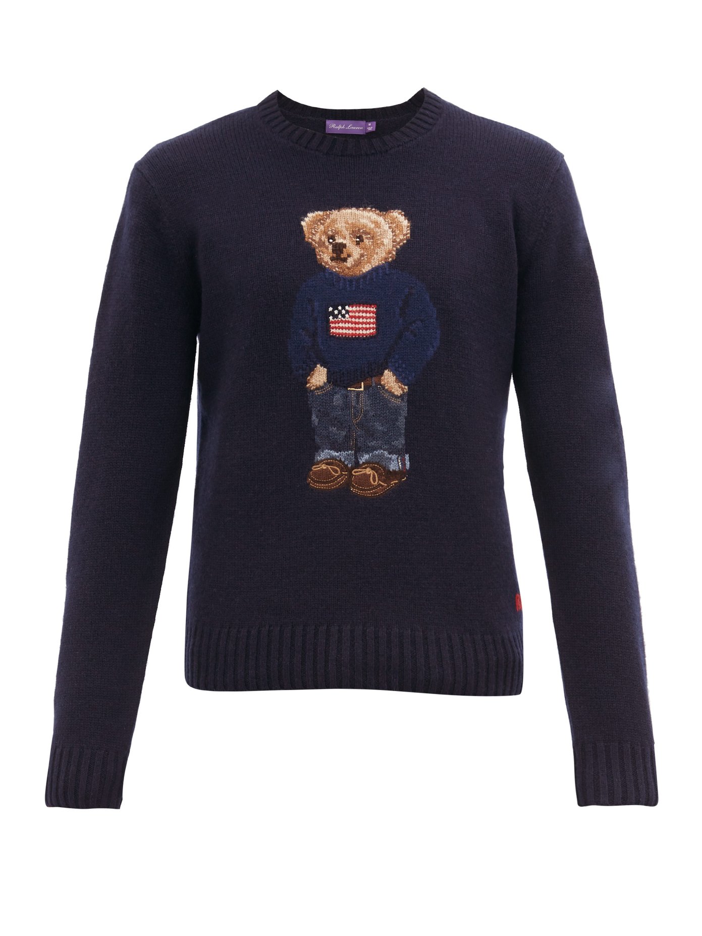 ralph lauren purple label bear sweater