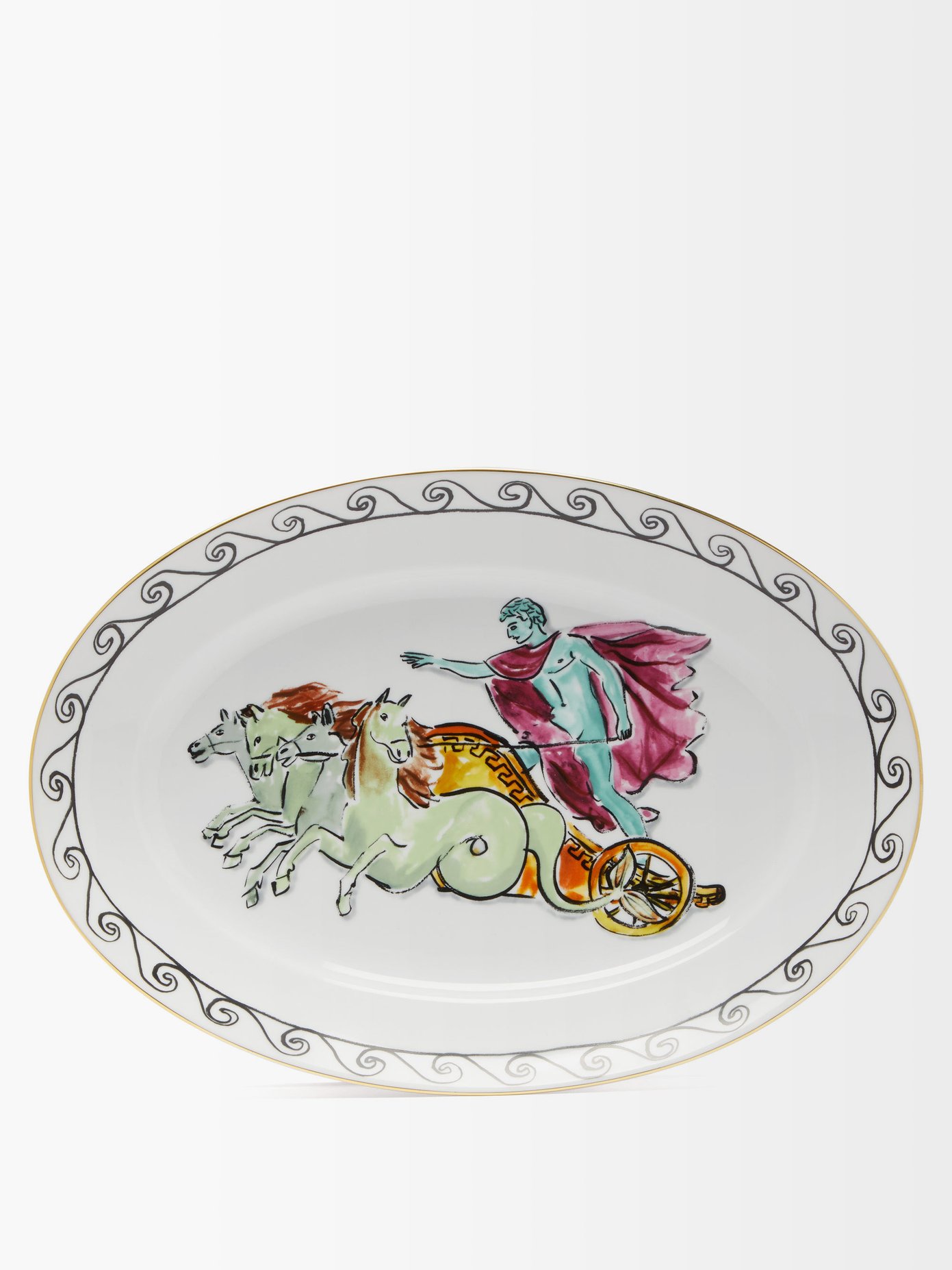 X Luke Edward Hall oval chariot porcelain platter | Ginori 1735 