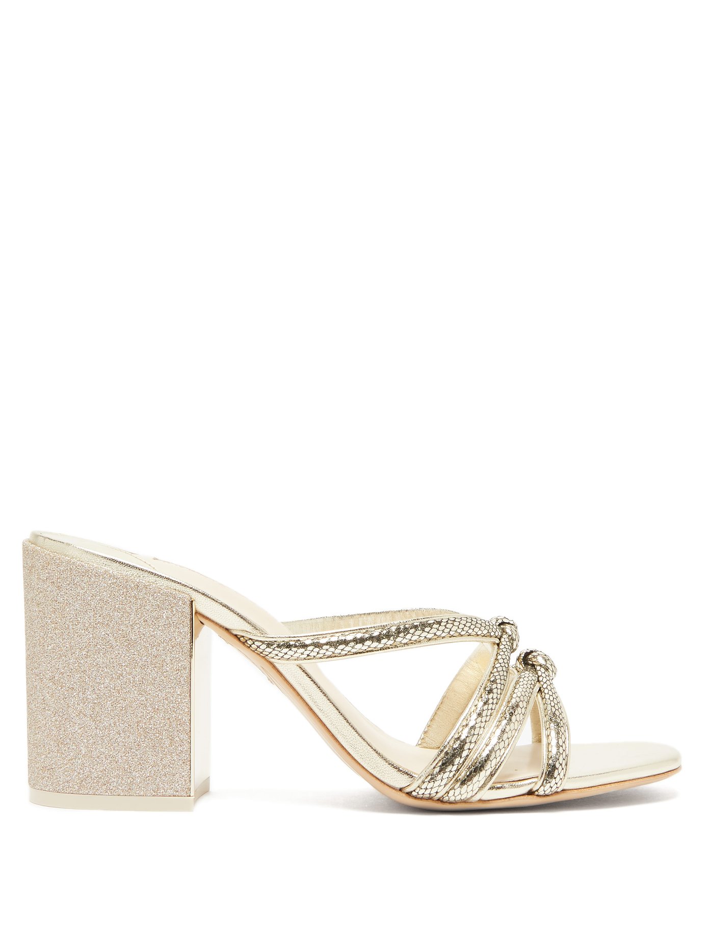 Freya glitter-heel snake-effect leather 