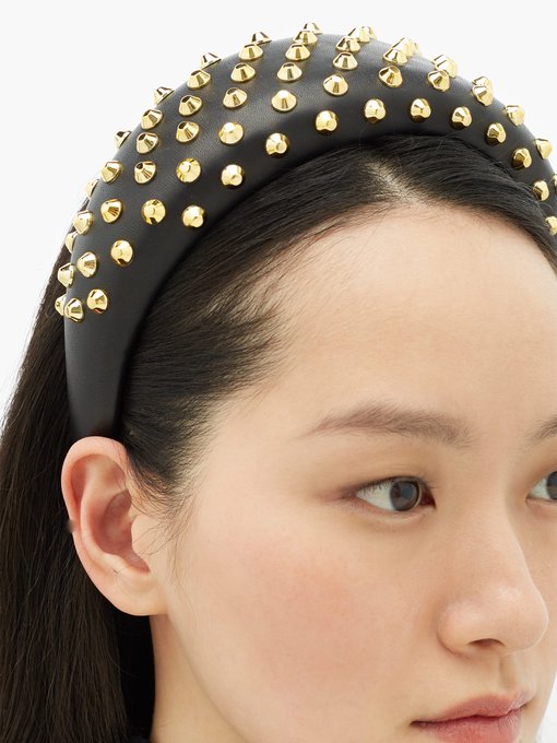 prada studded leather headband