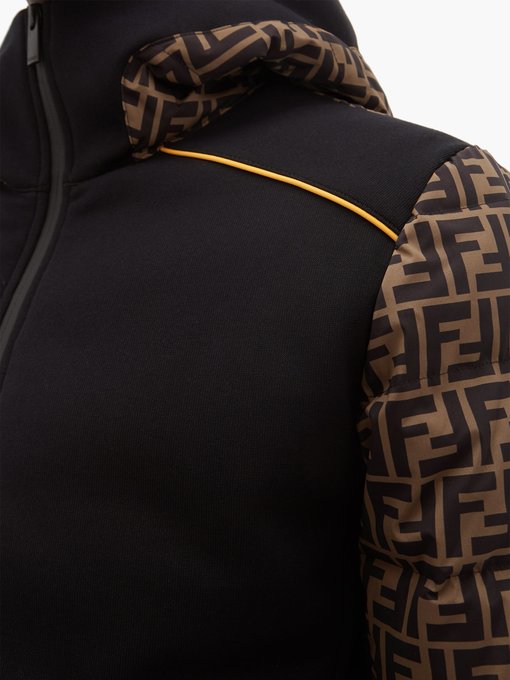 fendi logo panel hoodie