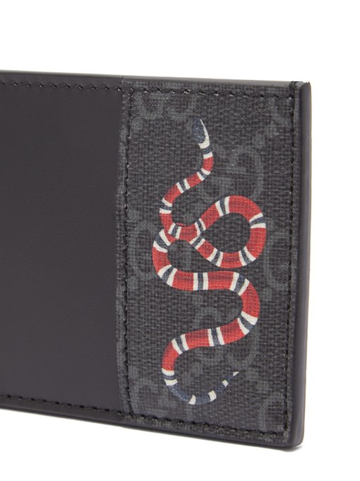 gucci snake card holder black