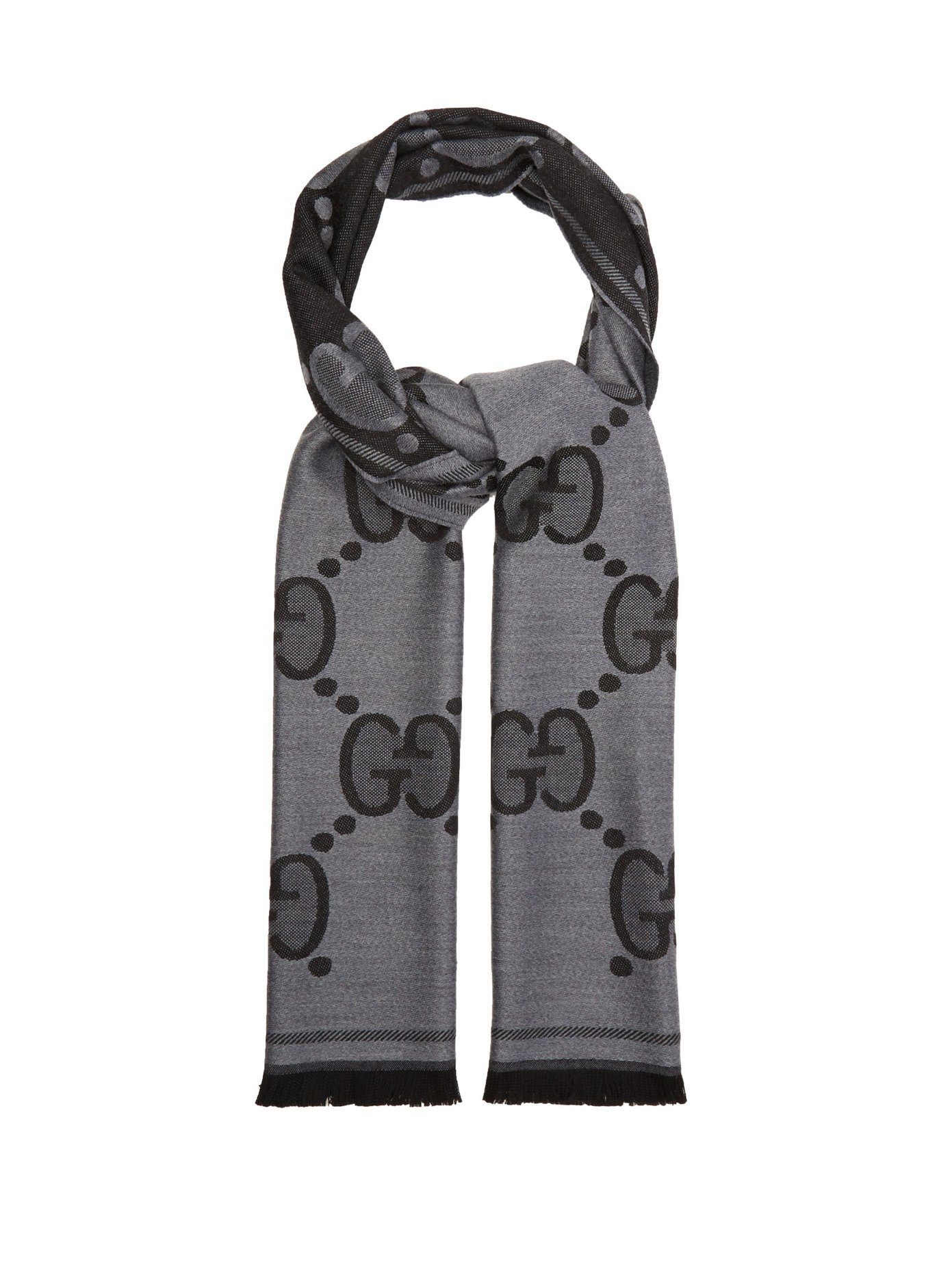 black and gray scarf